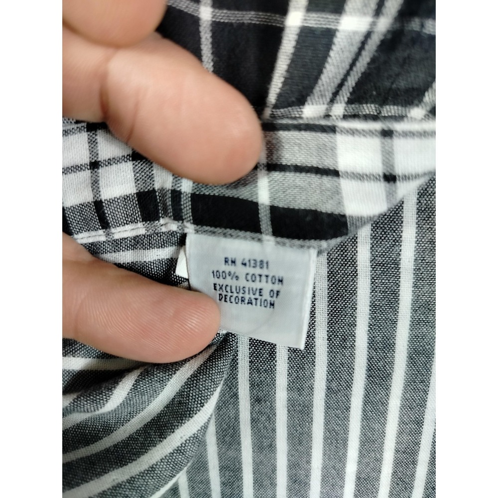 Ralph Lauren Shirt Mens XL Black Gray Plaid Long Sleeve Button Down Preppy - Picture 5 of 10